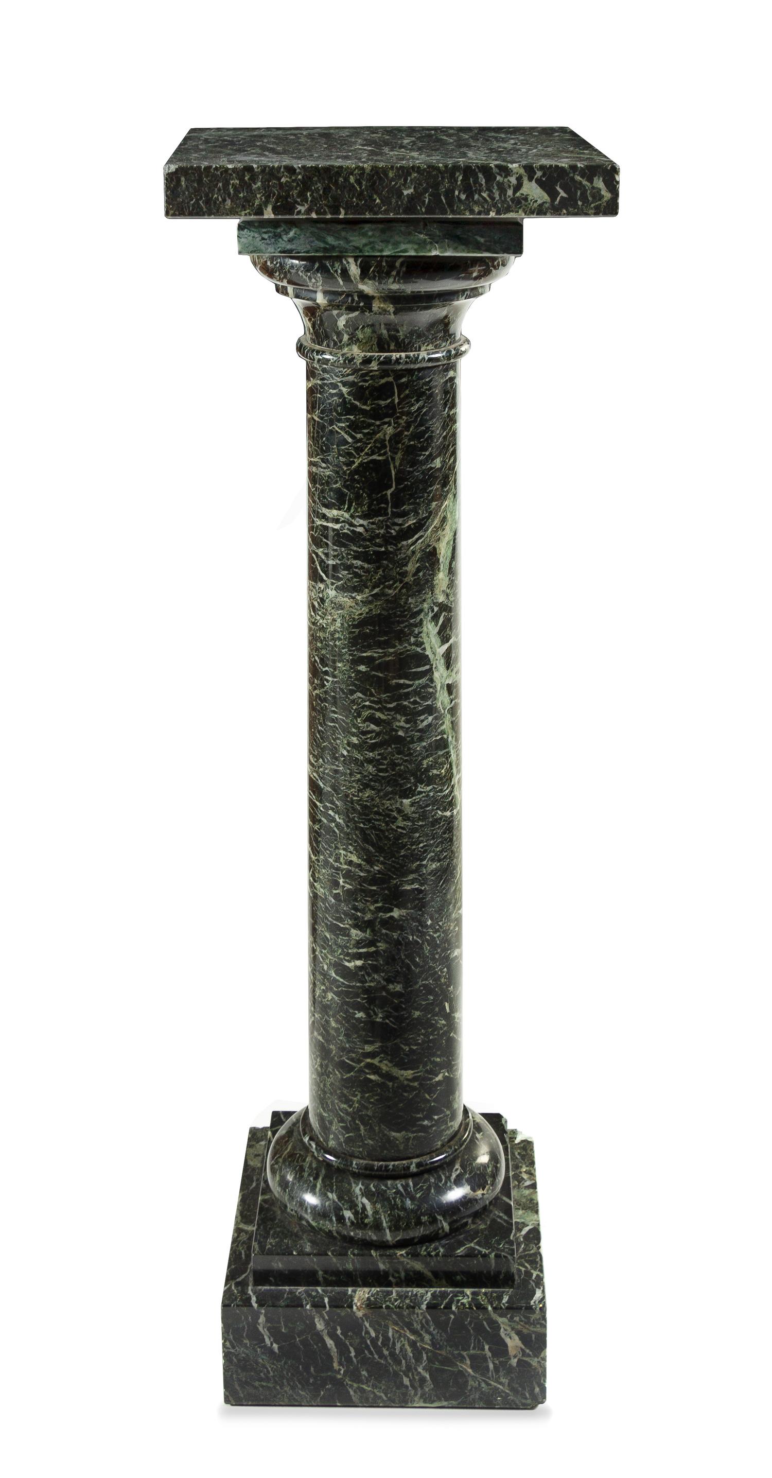 A Continental Marble Pedestal Height 42 1/2 x width 13 x depth 13 inches. — 19TH/20TH CENTURY