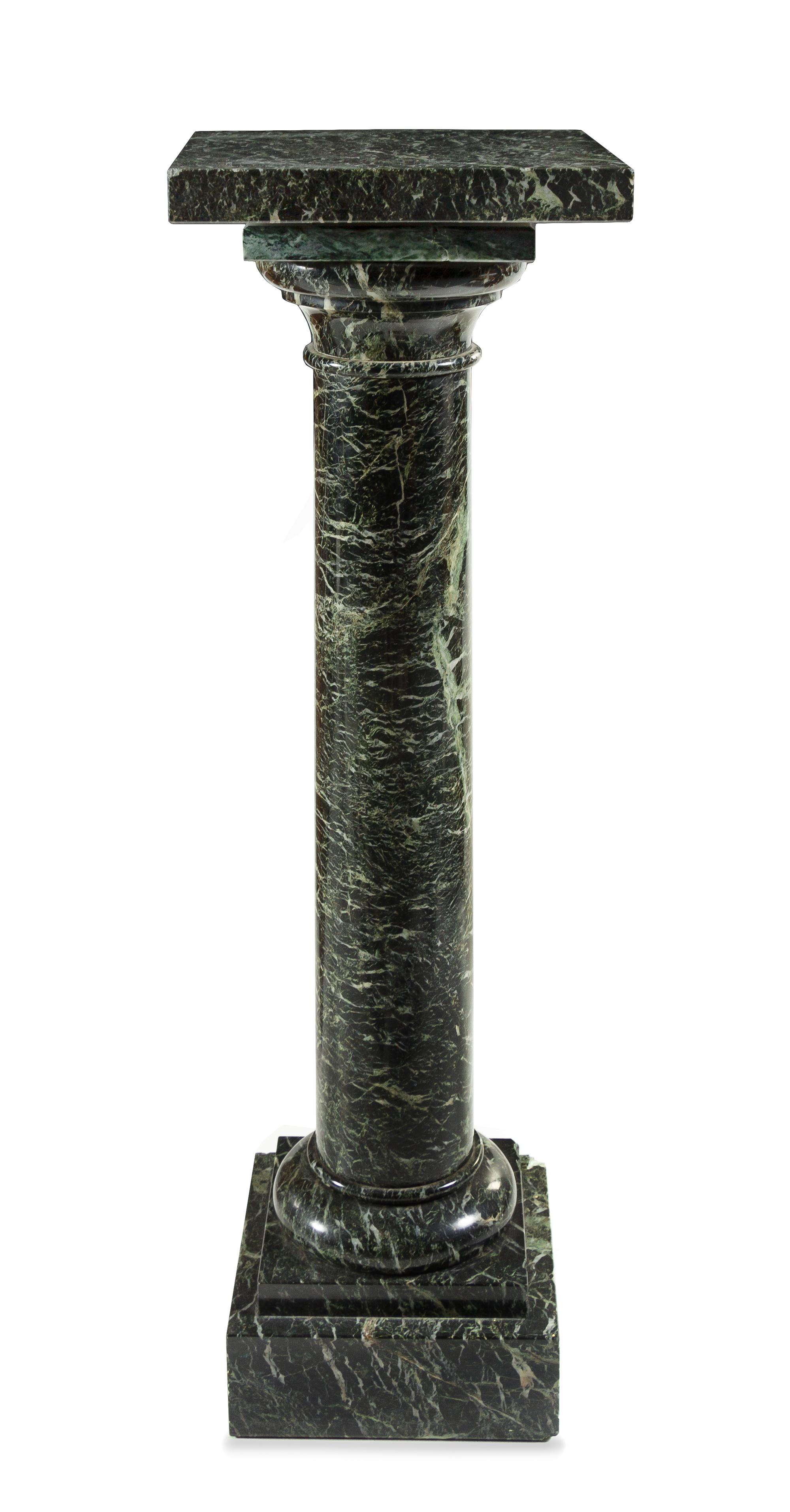 A Continental Marble Pedestal Height 42 1/2 x width 13 x depth 13 inches. — 19TH/20TH CENTURY