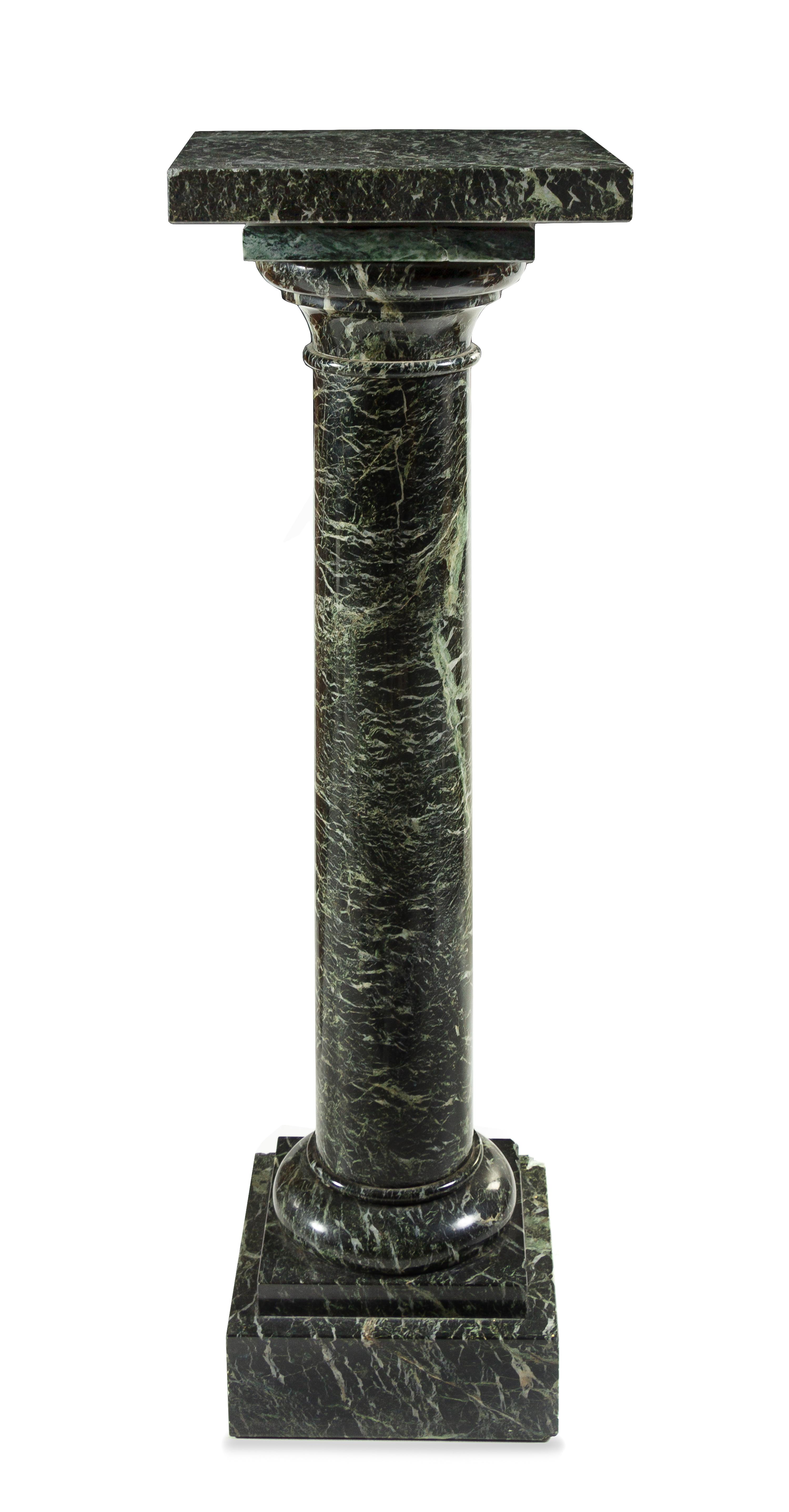 A Continental Marble Pedestal Height 42 1/2 x width 13 x depth 13 inches. — 19TH/20TH CENTURY