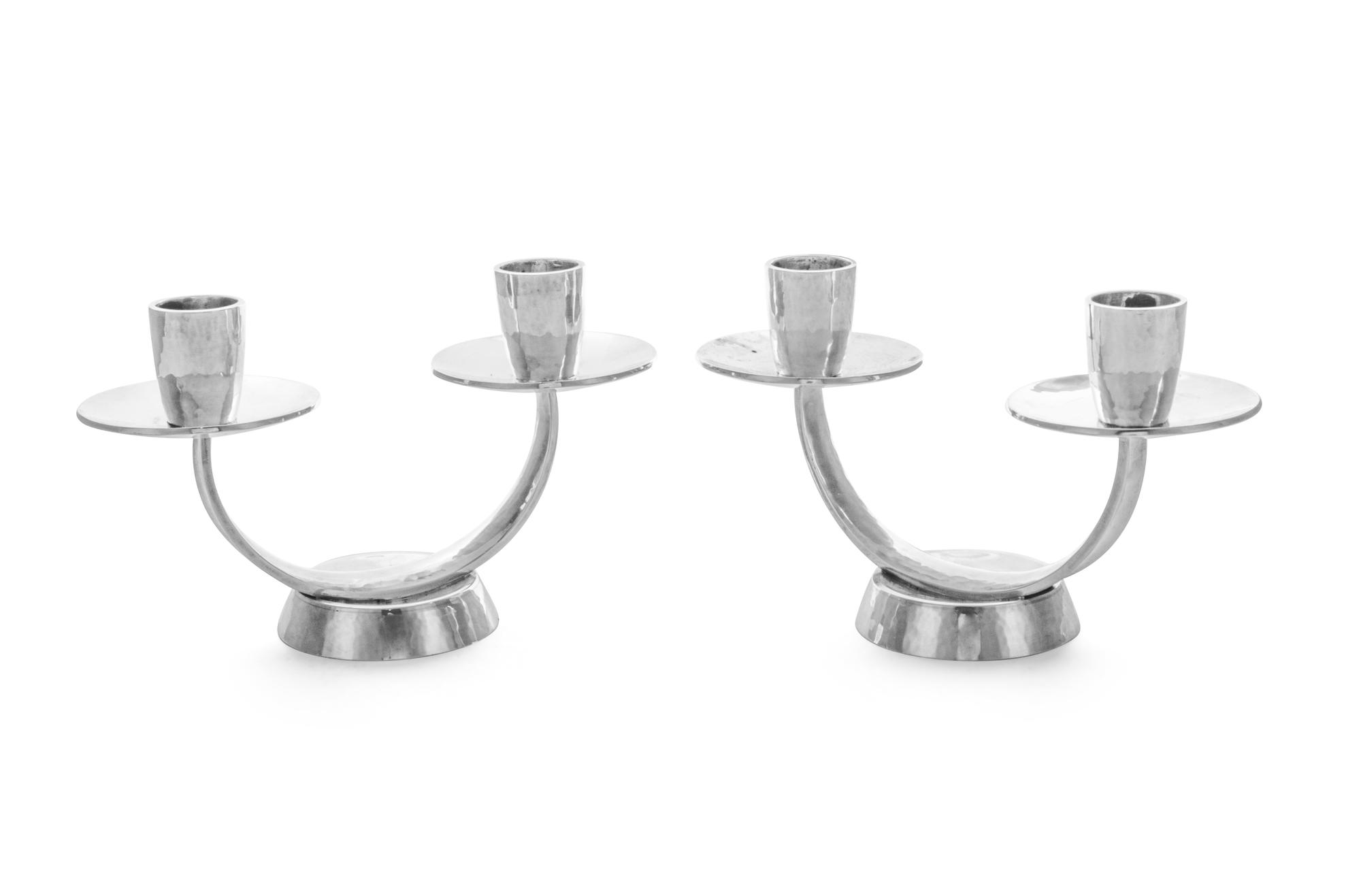 A Pair of American Silver Candlesticks