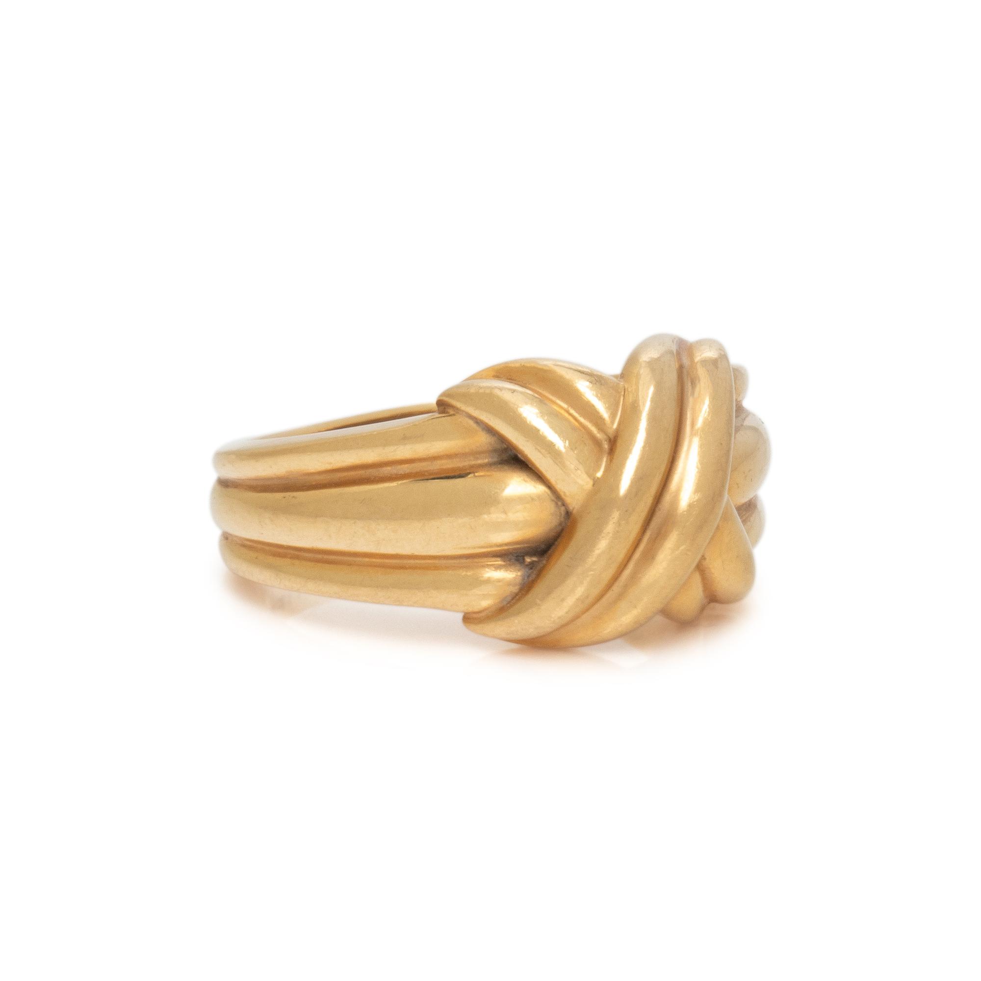 TIFFANY & CO., YELLOW GOLD 'SIGNATURE X' RING