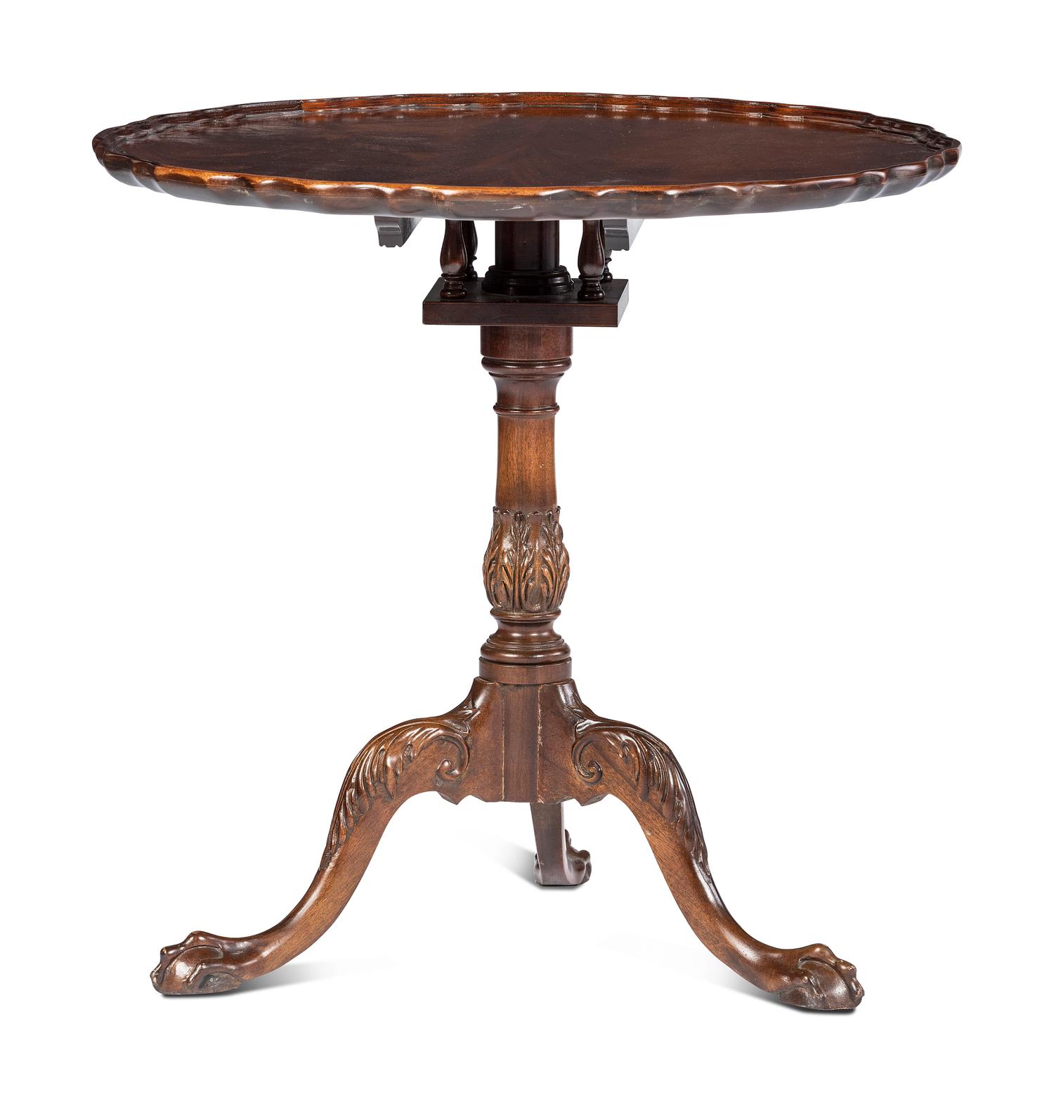 A Chippendale Style Mahogany Pie Crust Tilt Top Table
