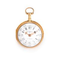FALQUEA, GILT-METAL OPEN FACE POCKET WATCH