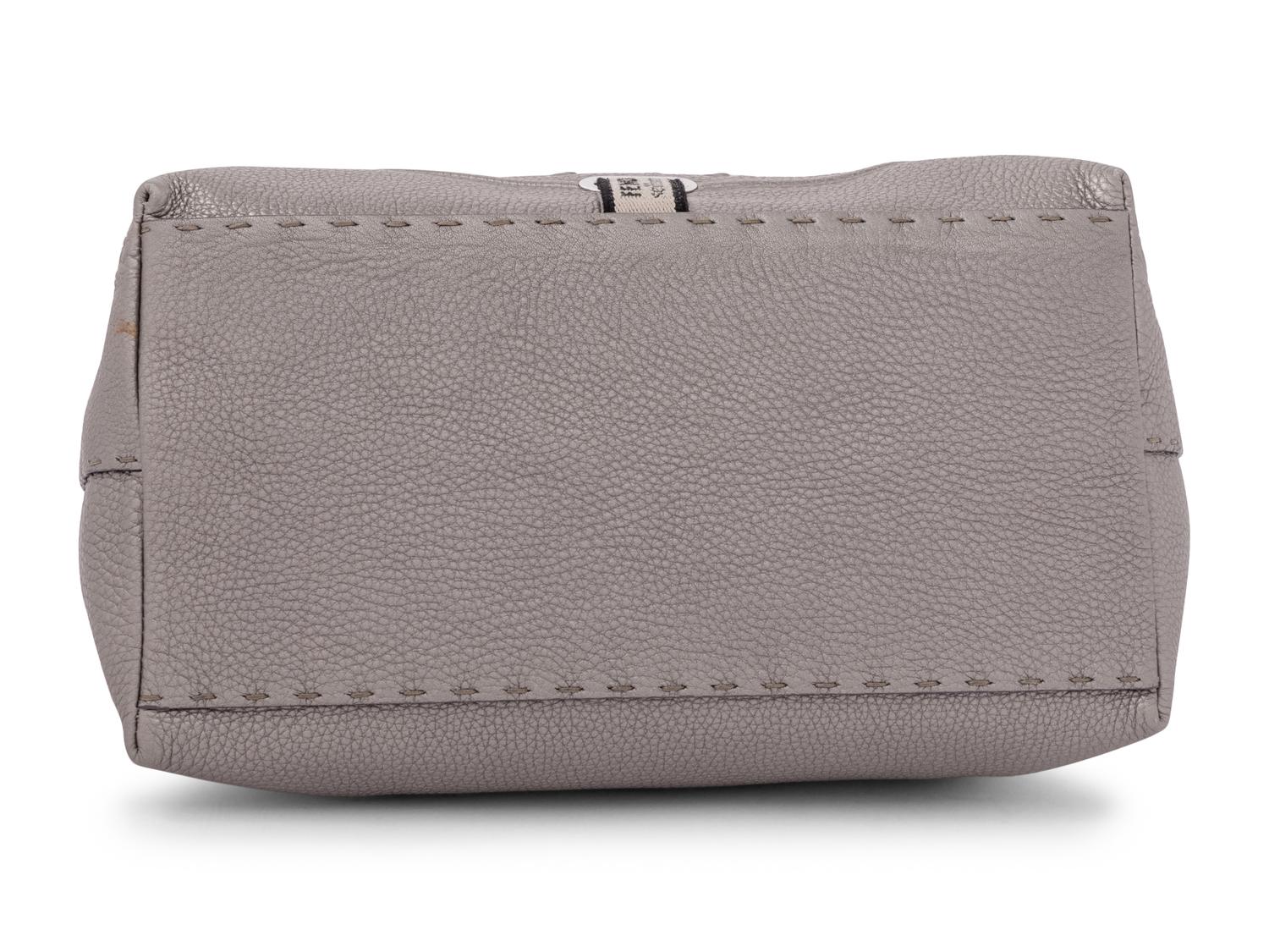 Fendi Silver Embossed Leather Bag Formerly Owned By Elizabeth Taylor
