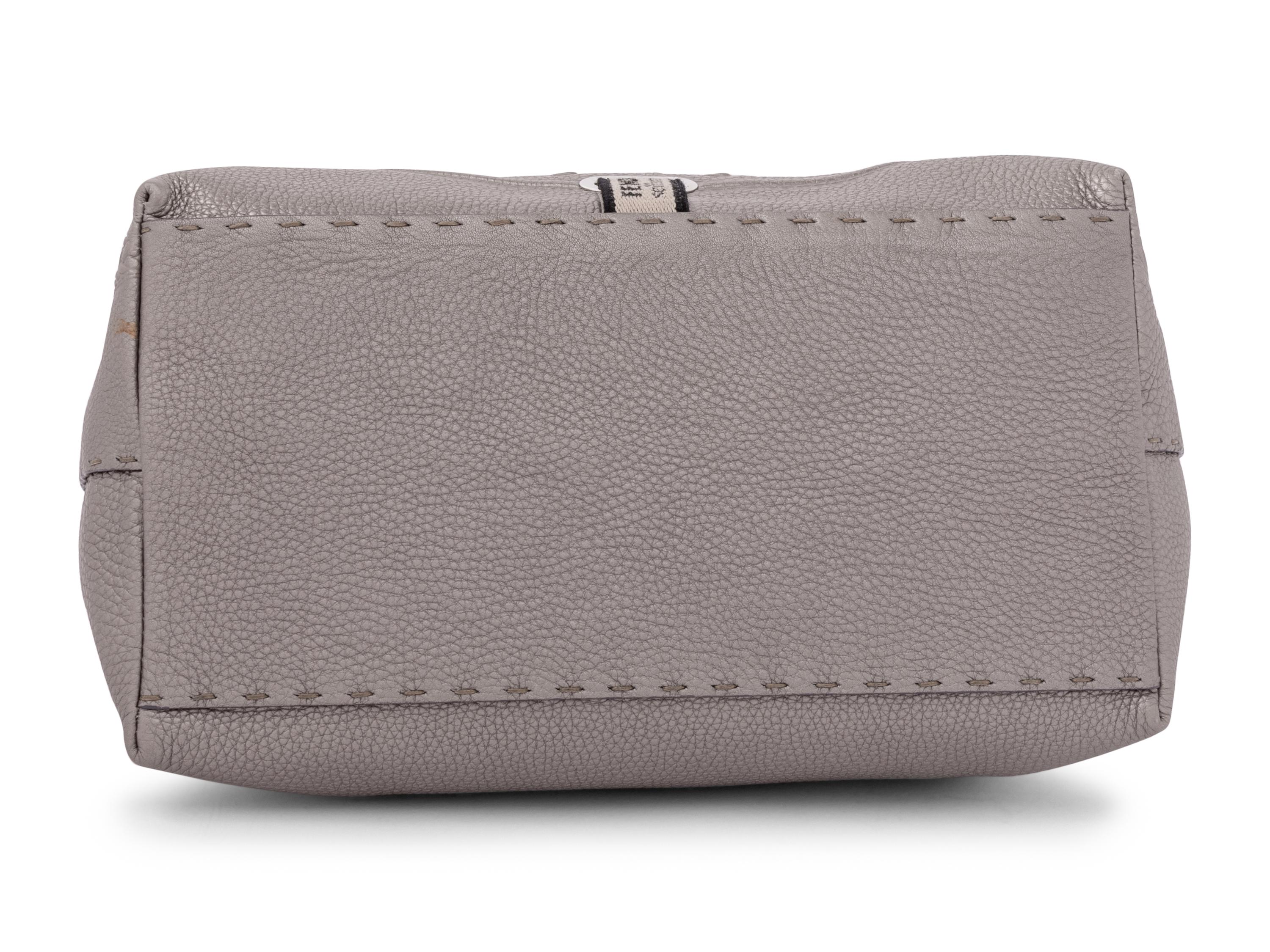 Fendi Silver Embossed Leather Bag Formerly Owned By Elizabeth Taylor