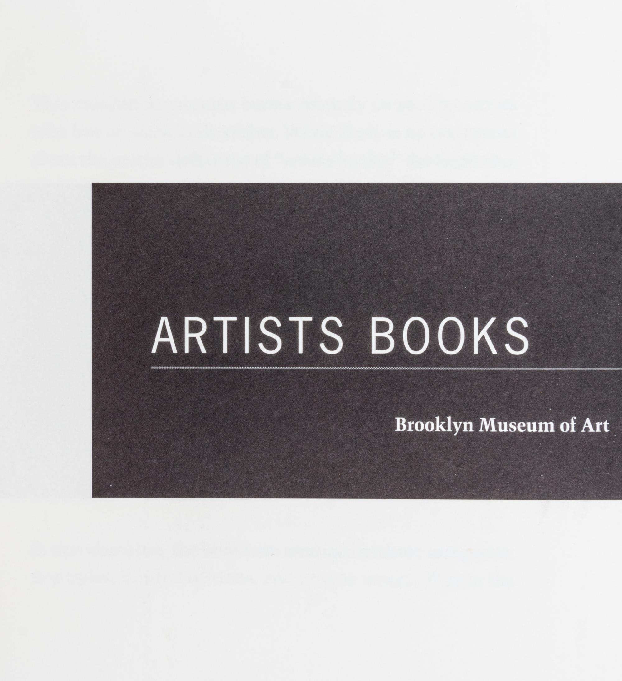 (ARTISTS BOOKS, CATALOGUES) A group of eight exhibition and sale catalogues for artists books.