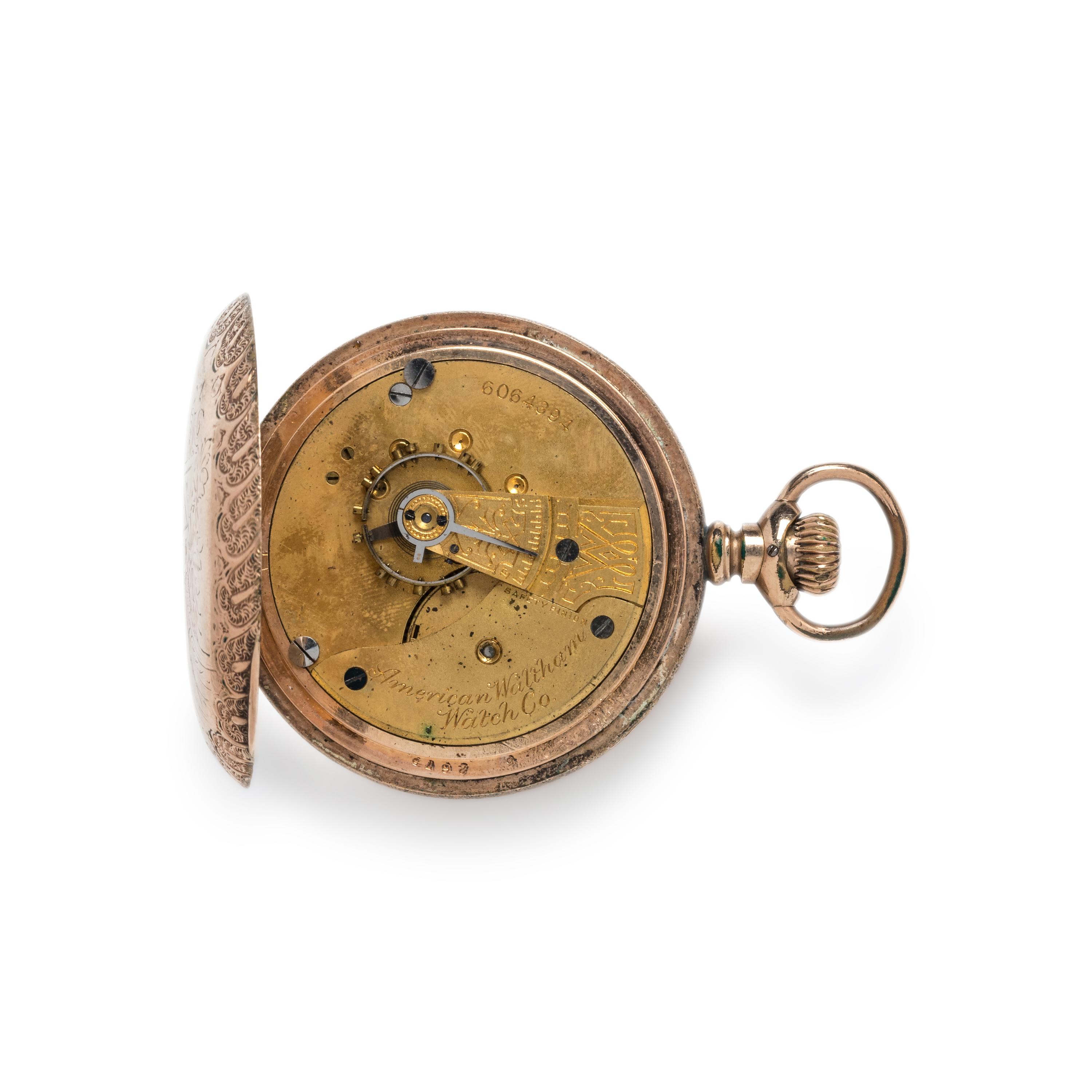WALTHAM, GOLD-FILLED HUNTER CASE POCKET WATCH