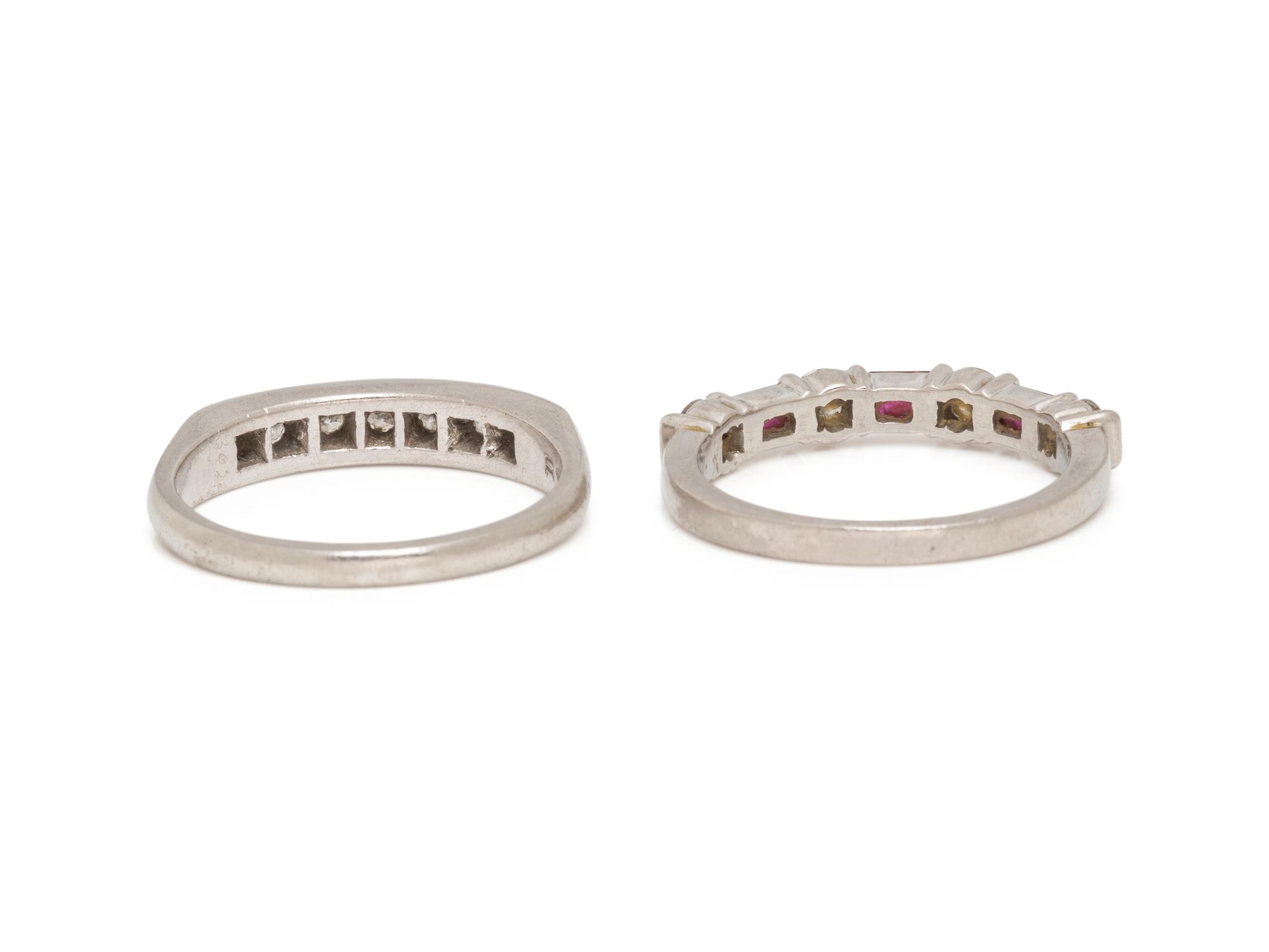 TIFFANY & CO., RUBY AND DIAMOND RING AND DIAMOND RING