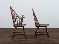 Two D.R. Dimes Brown-Painted Windsor Chairs
