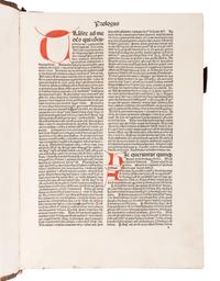 [INCUNABULA]. THOMAS AQUINAS (1225-1274). Scripta ad Hanibaldum episcopum super quattuor libros Sententiarum Petri Lombardi . [Basel]: Nicolaus Kesler, 1492.