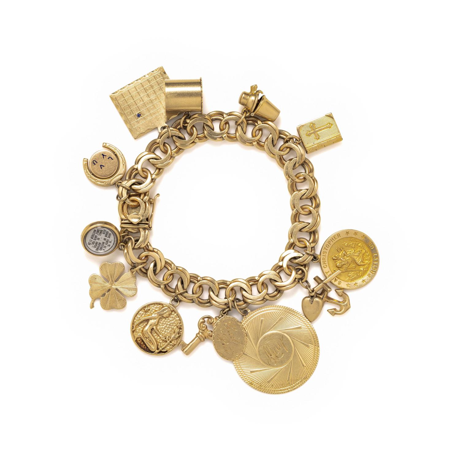 YELLOW GOLD CHARM BRACELET