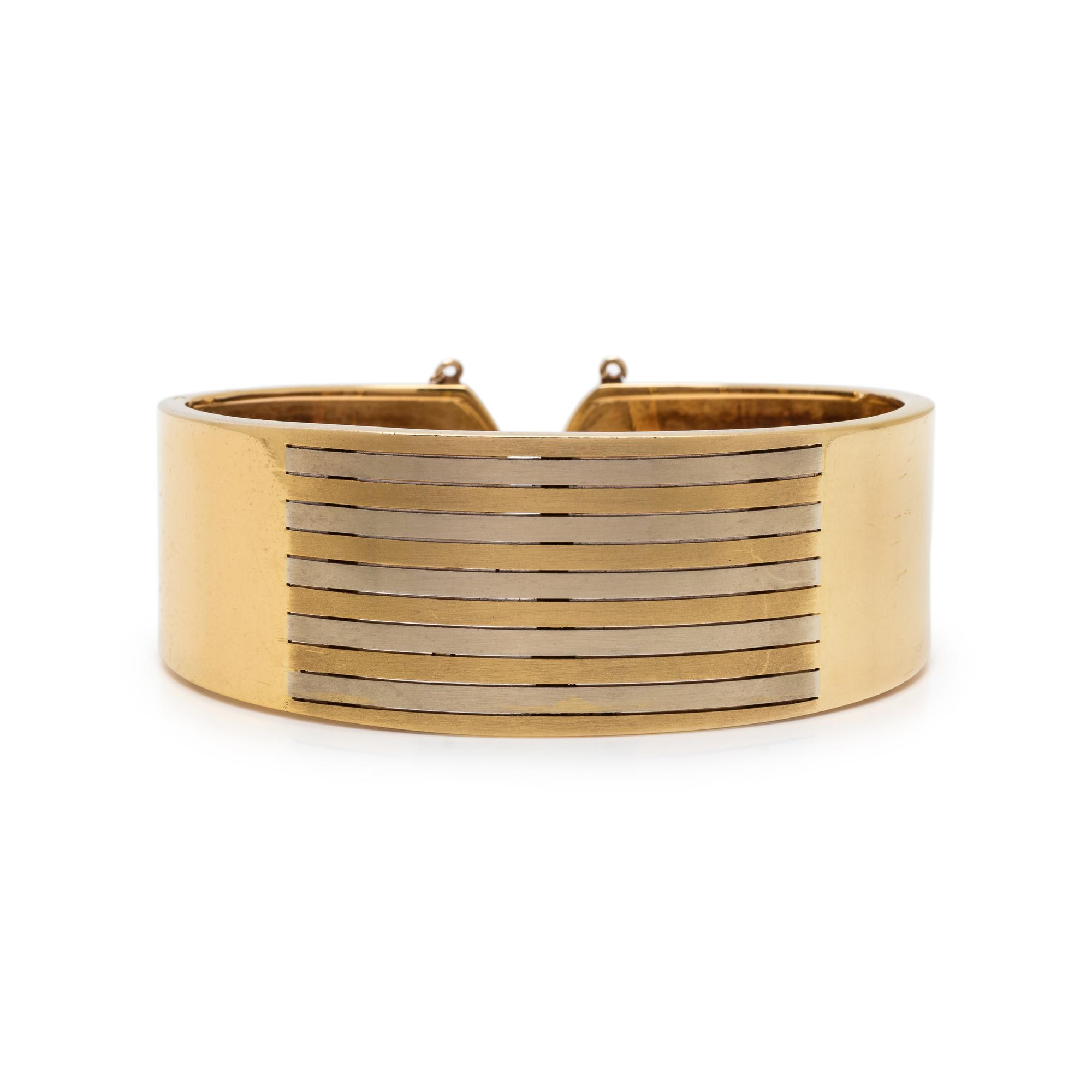 BICOLOR GOLD CUFF BRACELET