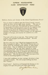 [Presidential] Eisenhower, Dwight D. Signed D-Day Leaflet