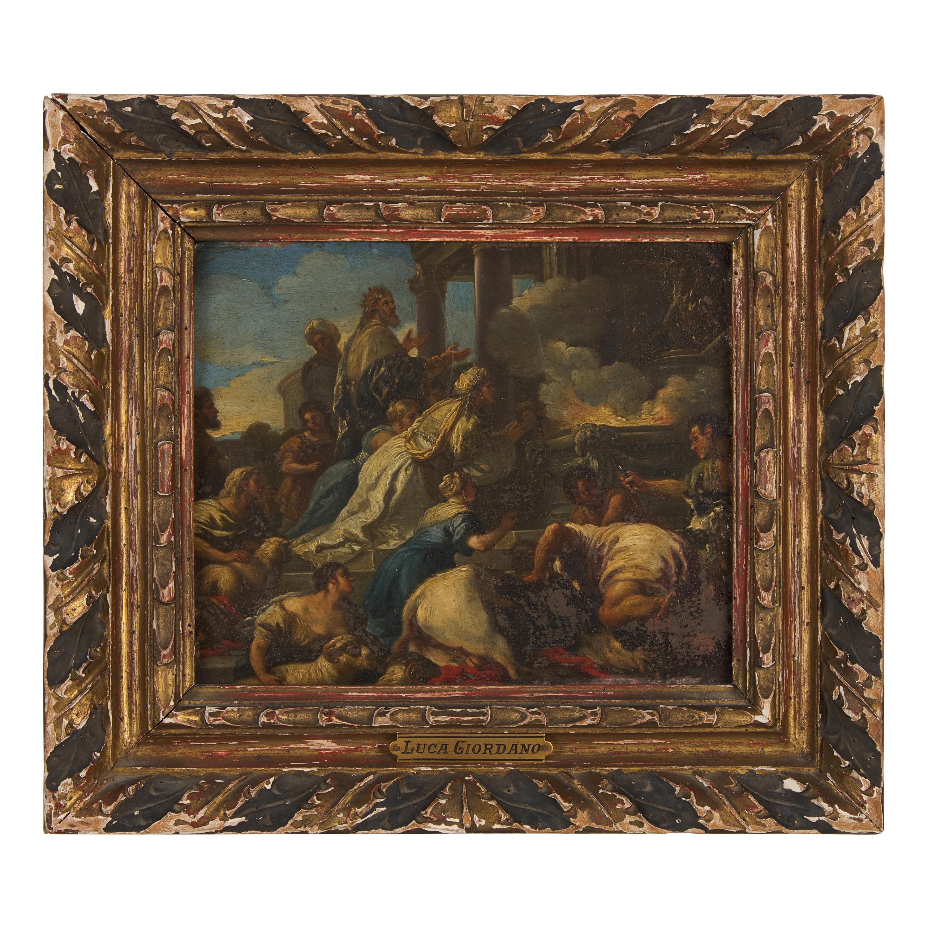 Circle of Luca Giordano (Italian, 1632-1705) — Venus Punishing Psyche with a Task , and Pysche's Parents Offering a Sacrifice to Apollo (a pair)