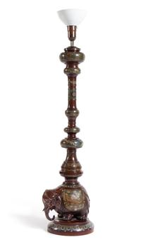 A Japanese Champleve Decorated Bronze Floor Lamp Height 66 1/2 inches. — 20TH CENTURY