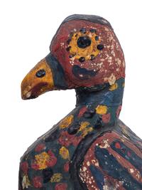 A Pair of Carved and Polychrome Painted Wooden Birds