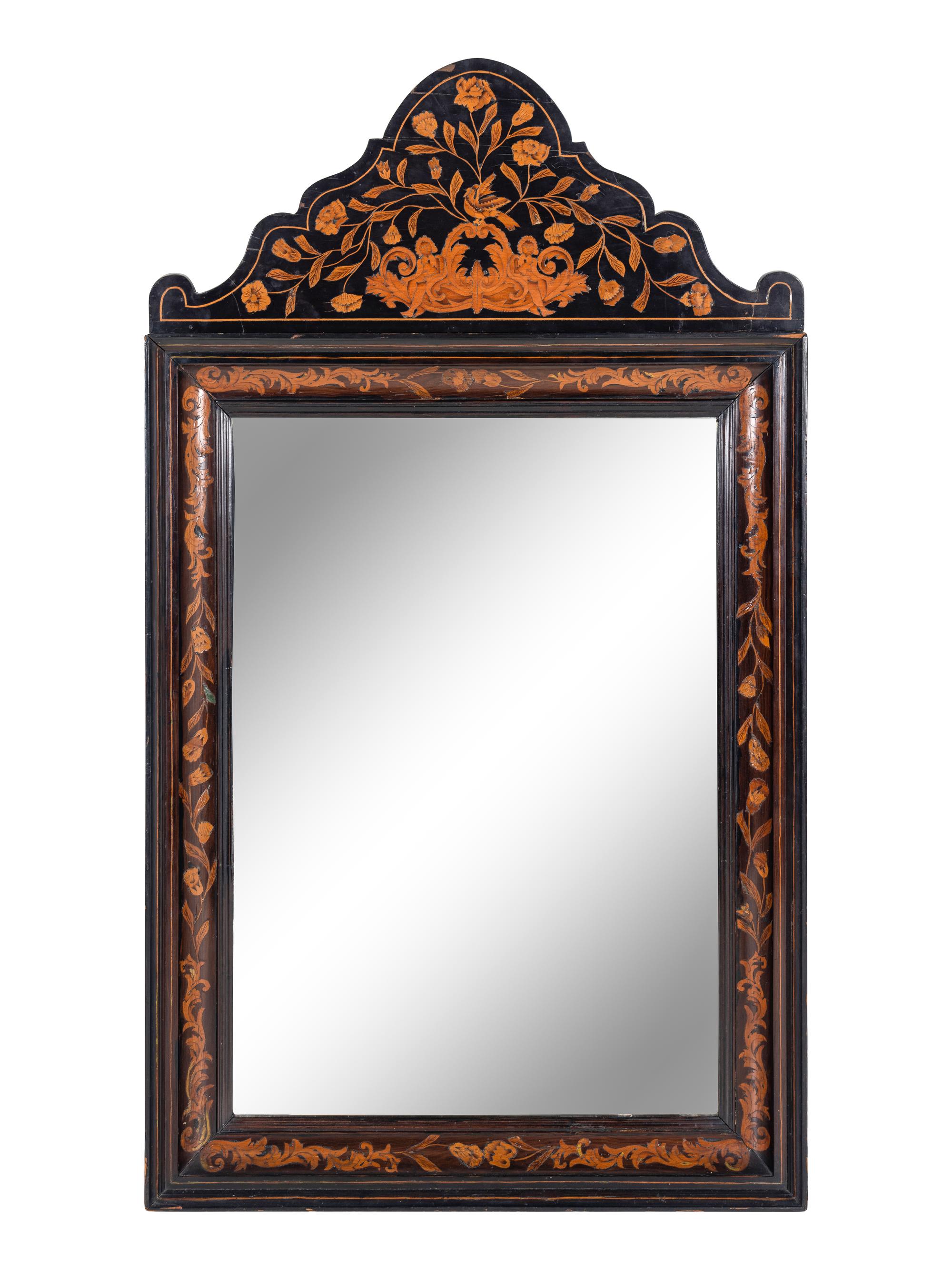 A Dutch Marquetry Mirror