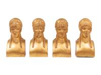 A Set of Four Giltwood Busts of Greek Ladies