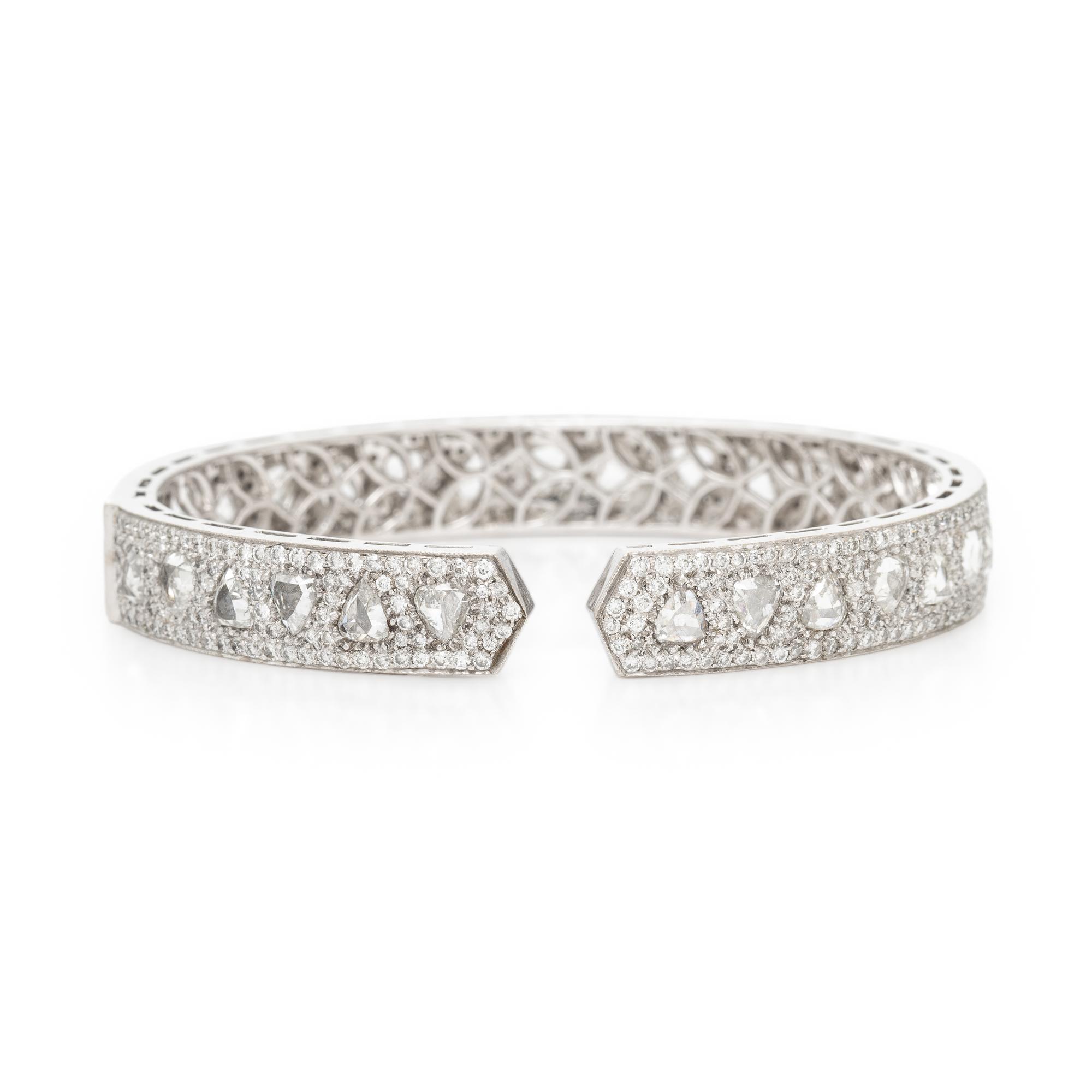 Diamond and White Gold Cuff Bracelet