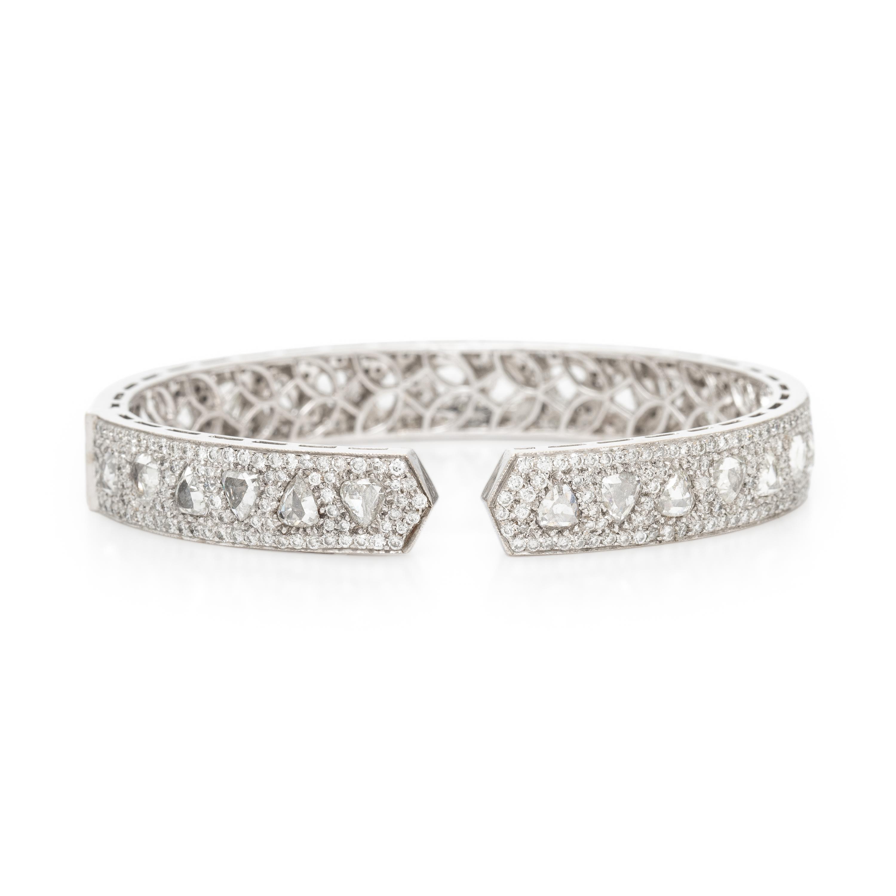 Diamond and White Gold Cuff Bracelet