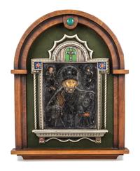 An Russian Silver Oklad Icon Height 13 x width 10 5/8 inches. — 19TH CENTURY AND LATER