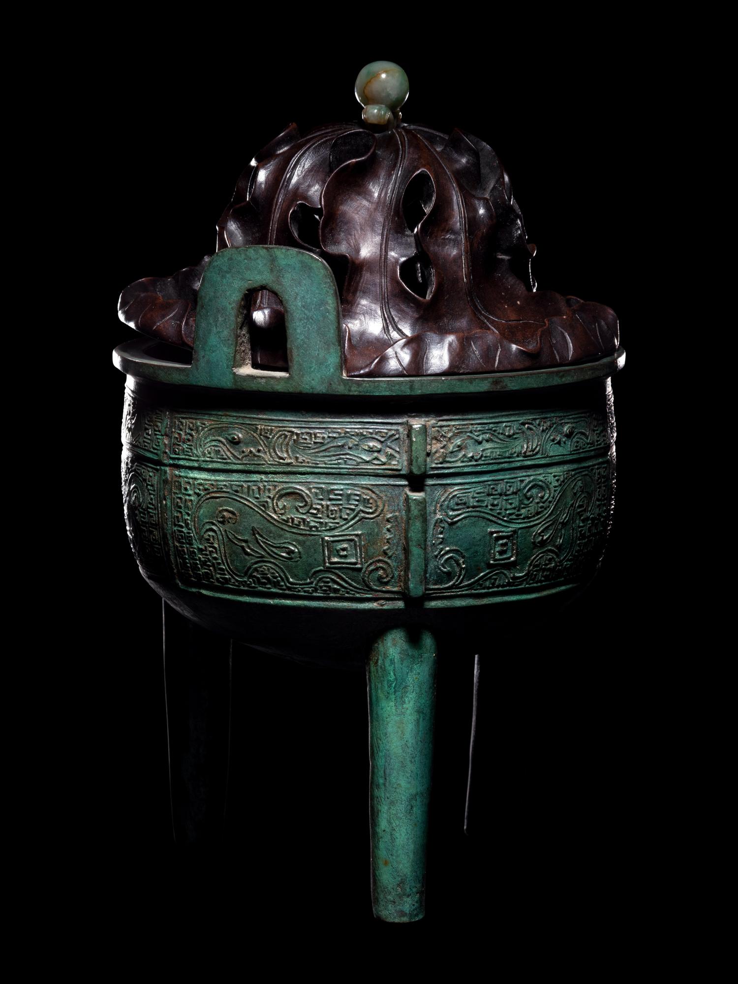 An Archaistic Style Bronze Ding Vessel