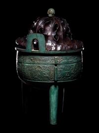 An Archaistic Style Bronze Ding Vessel