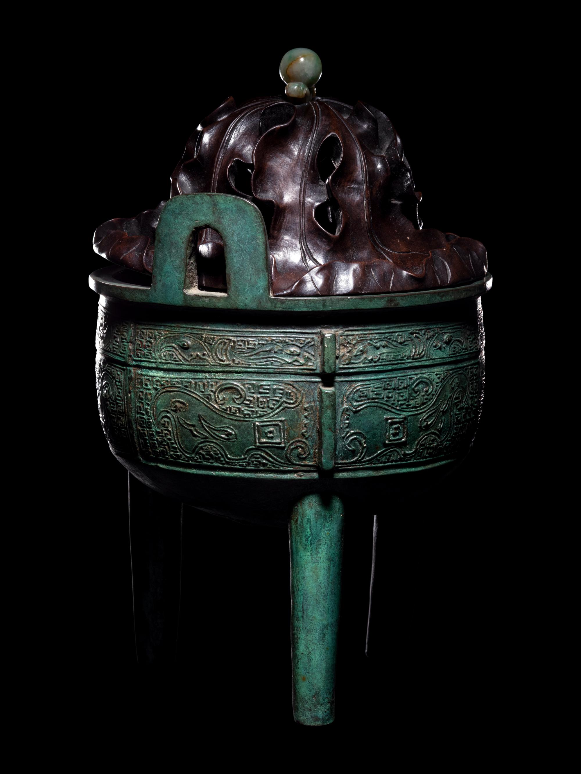 An Archaistic Style Bronze Ding Vessel