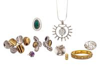 A Collection of Silver and Hardstone Jewelry,