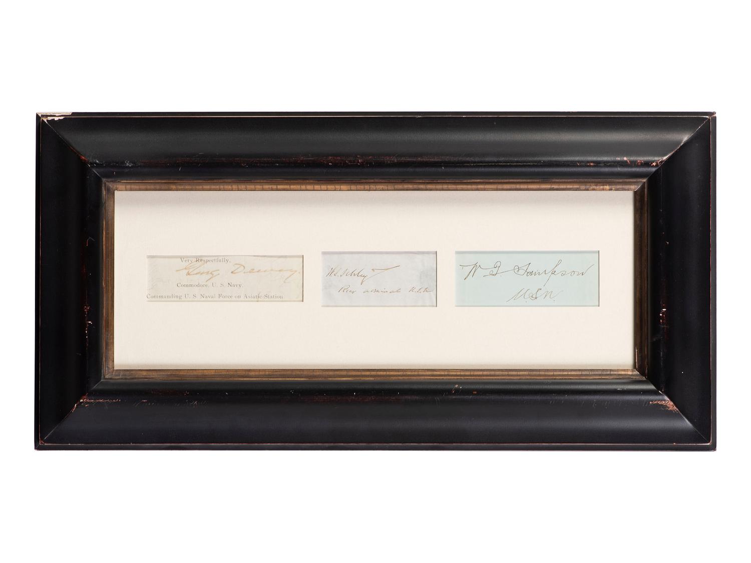 [CIVIL WAR - SPANISH AMERICAN WAR]. 9 autographs of Naval officers and generals, incl. ANDERSON.