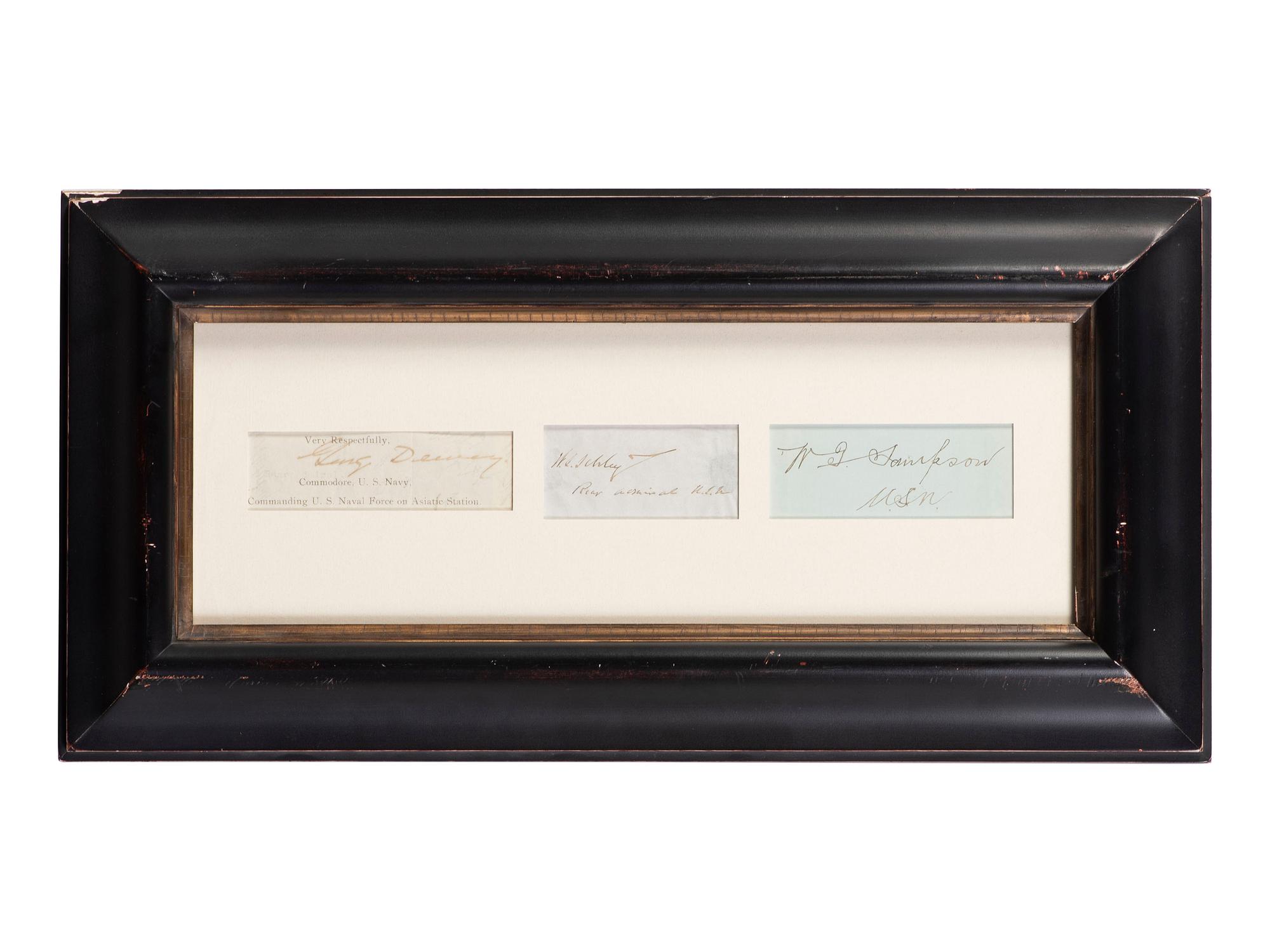 [CIVIL WAR - SPANISH AMERICAN WAR]. 9 autographs of Naval officers and generals, incl. ANDERSON.