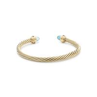 DAVID YURMAN, YELLOW GOLD AND GEMSTONE 'CABLE CLASSIC' CUFF BRACELET