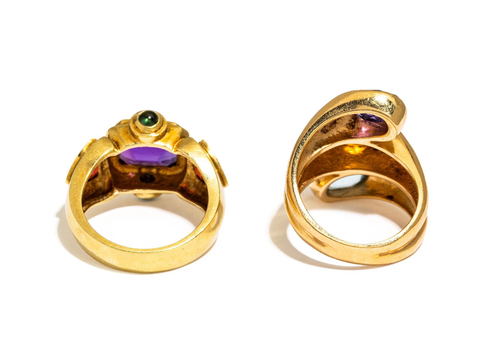 COLLECTION OF YELLOW GOLD AND MULTIGEM JEWELRY