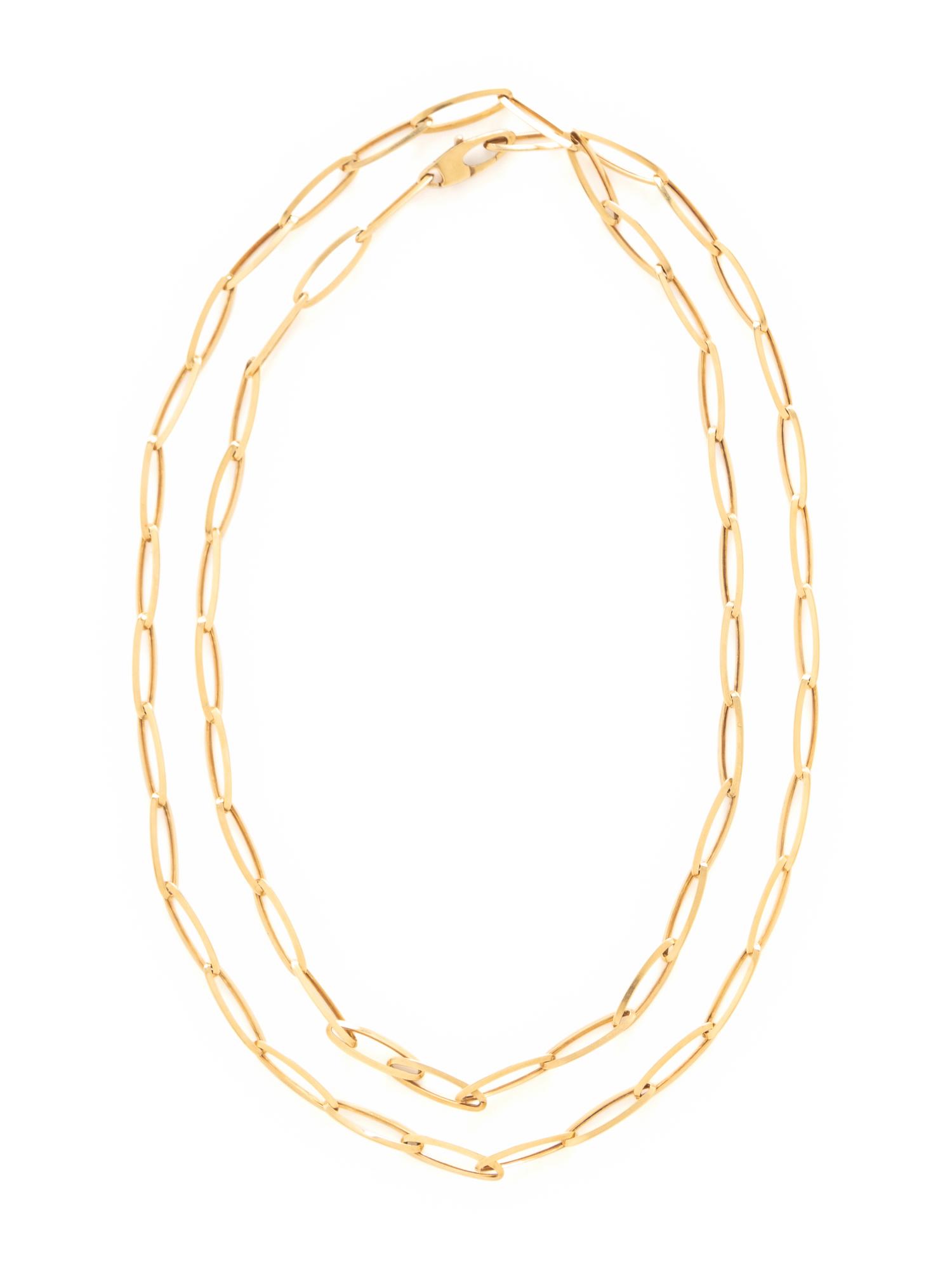 YELLOW GOLD PAPERCLIP LINK NECKLACE