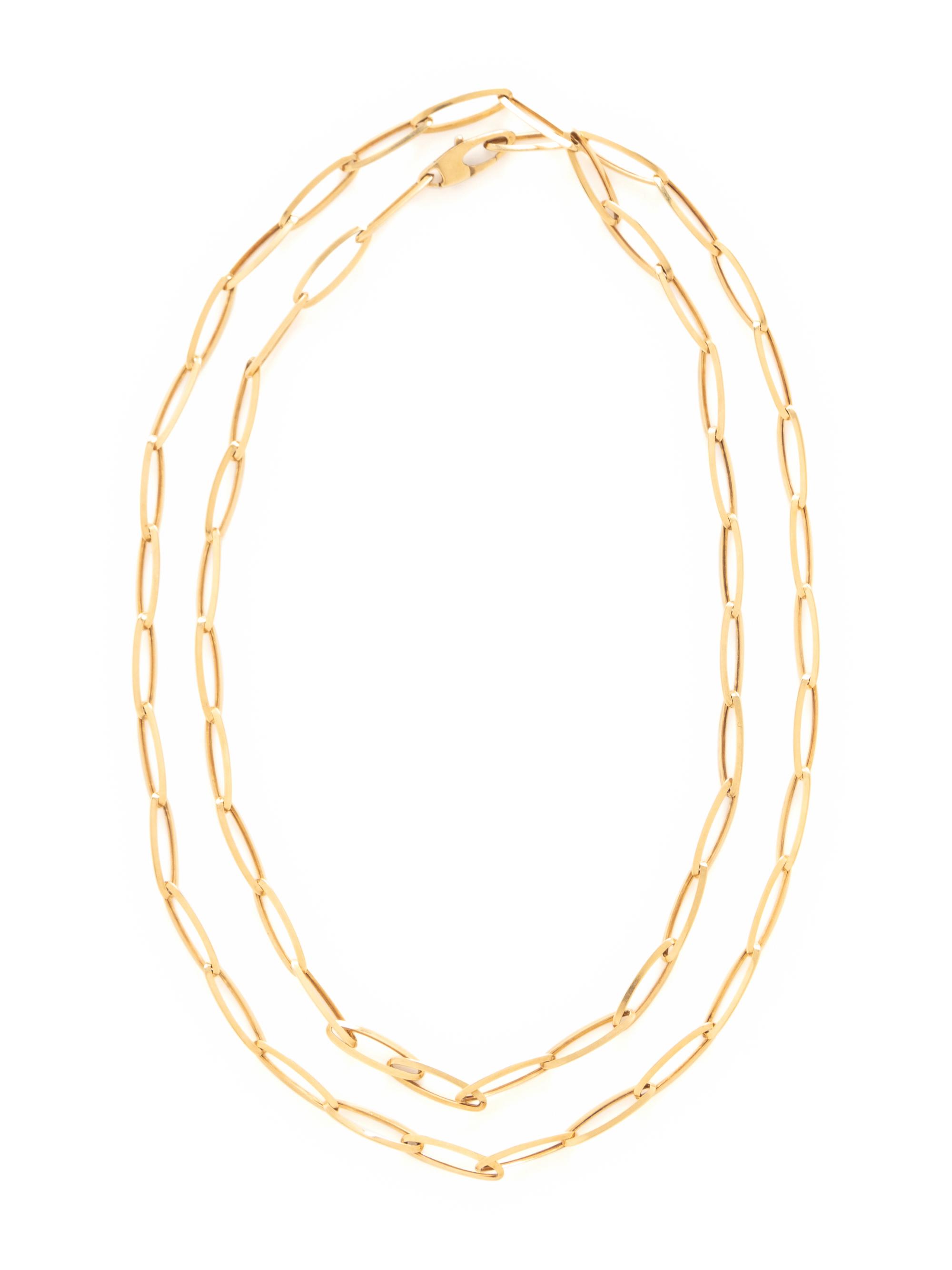 YELLOW GOLD PAPERCLIP LINK NECKLACE