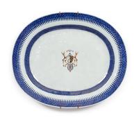 Seven Chinese Export Armorial Porcelain Plates