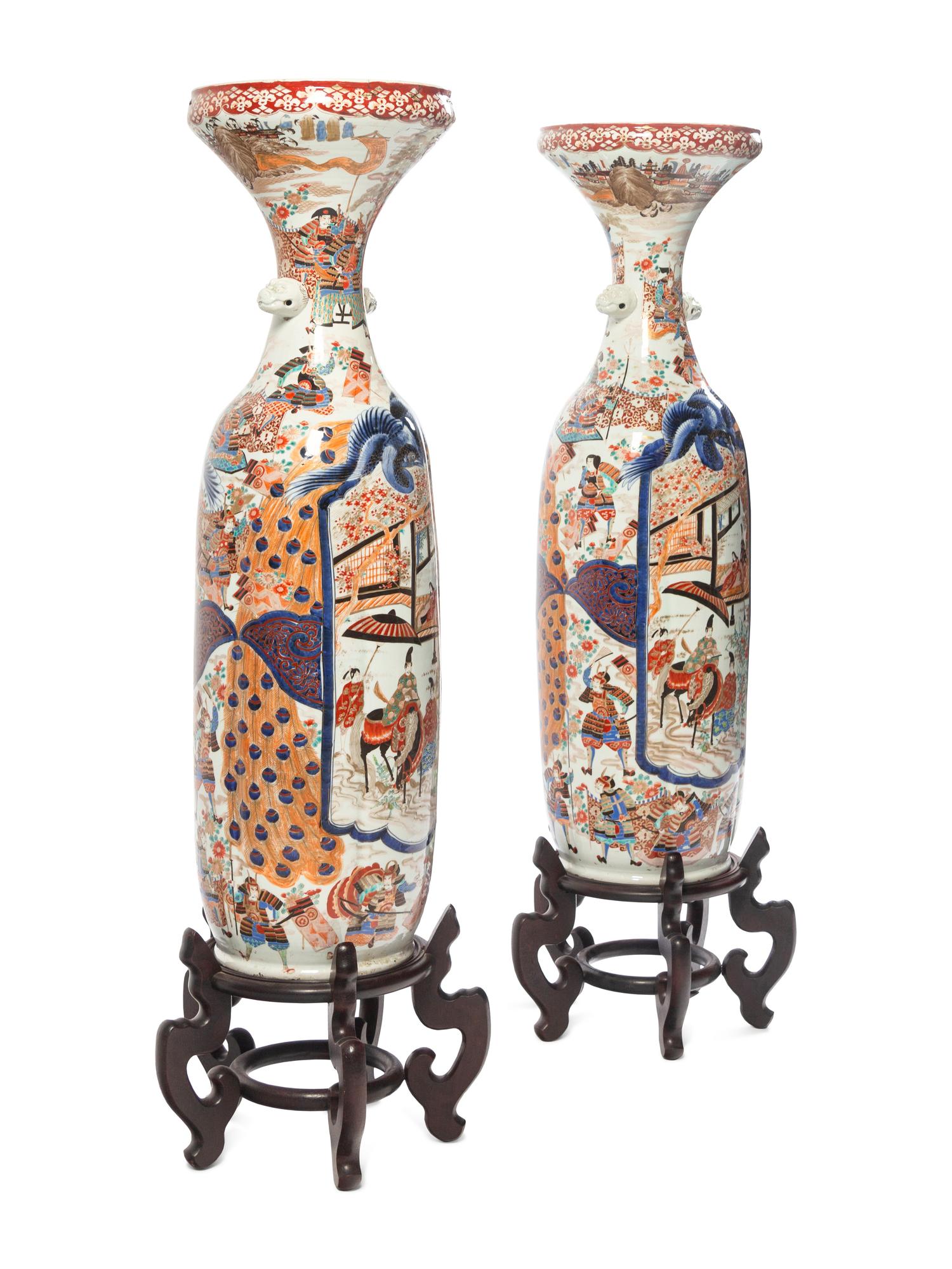 A Pair of Large Japanese Porcelain Vases
