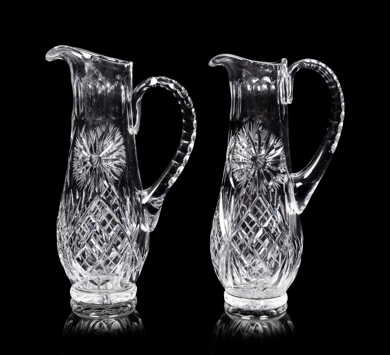 A Pair of Waterford Cut Glass Pitchers
