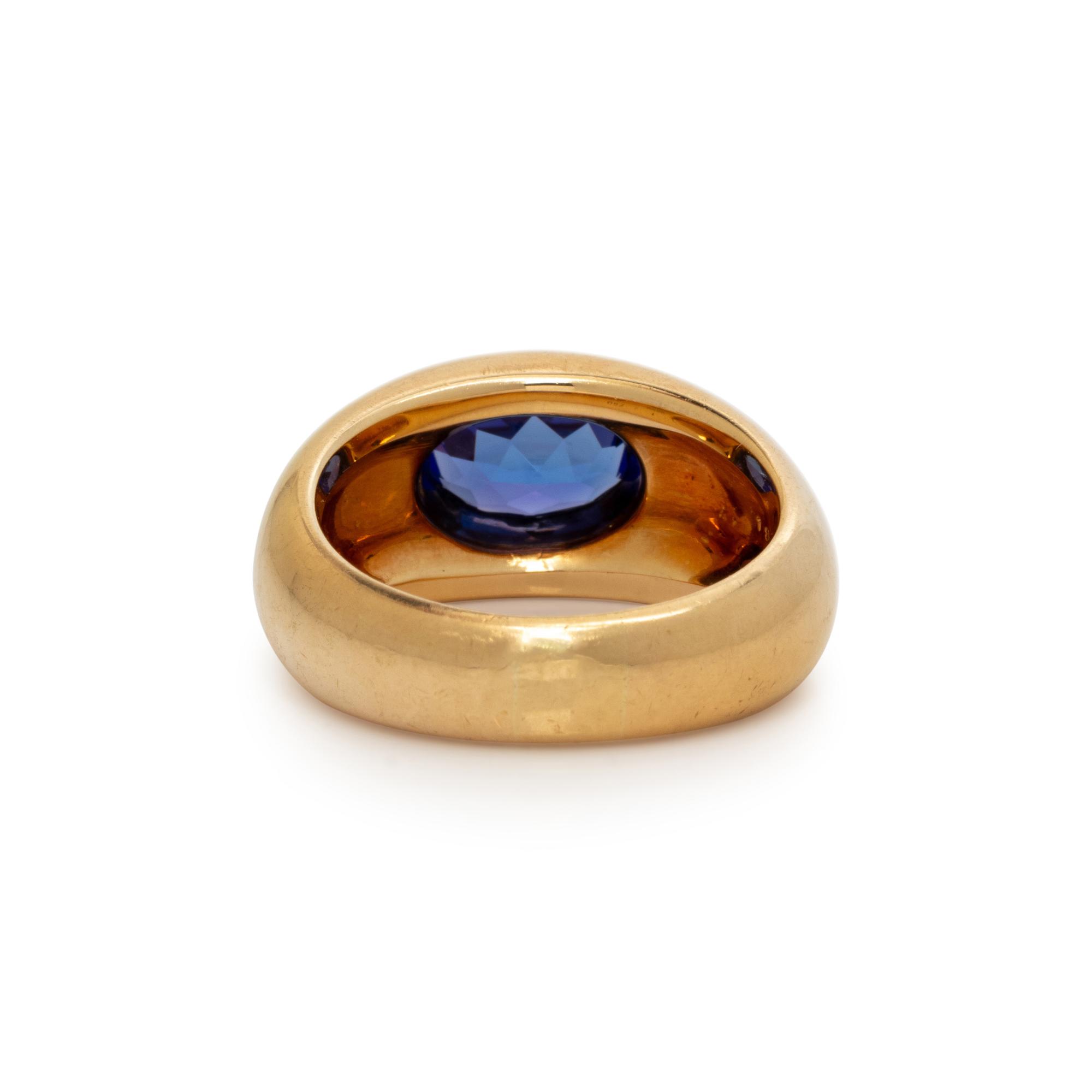 THOMAS LEYSER, BICOLOR GOLD AND TANZANITE RING