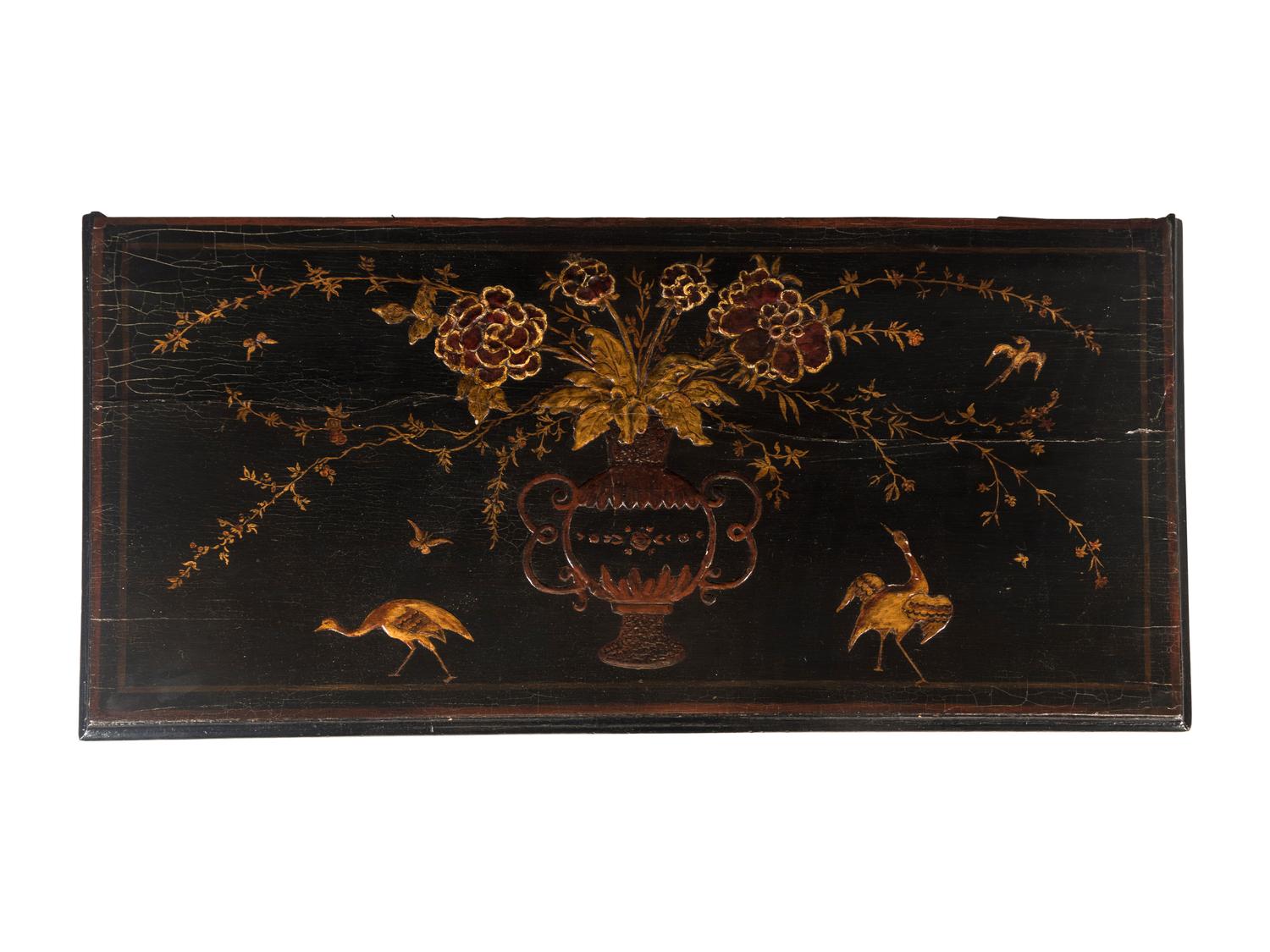 A George III Black Japanned Chest of Drawers