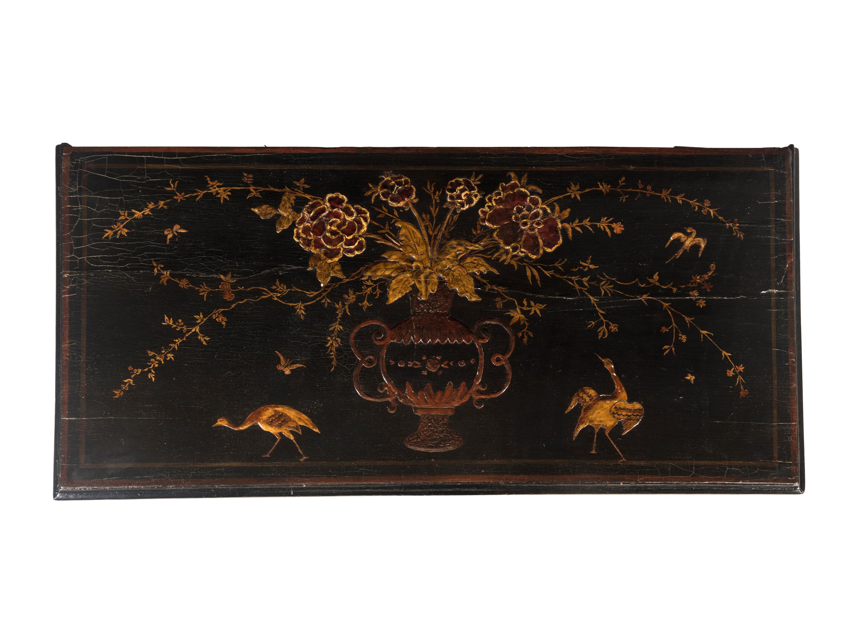 A George III Black Japanned Chest of Drawers