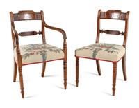A Set of Eight English Mahogany Dining Chairs