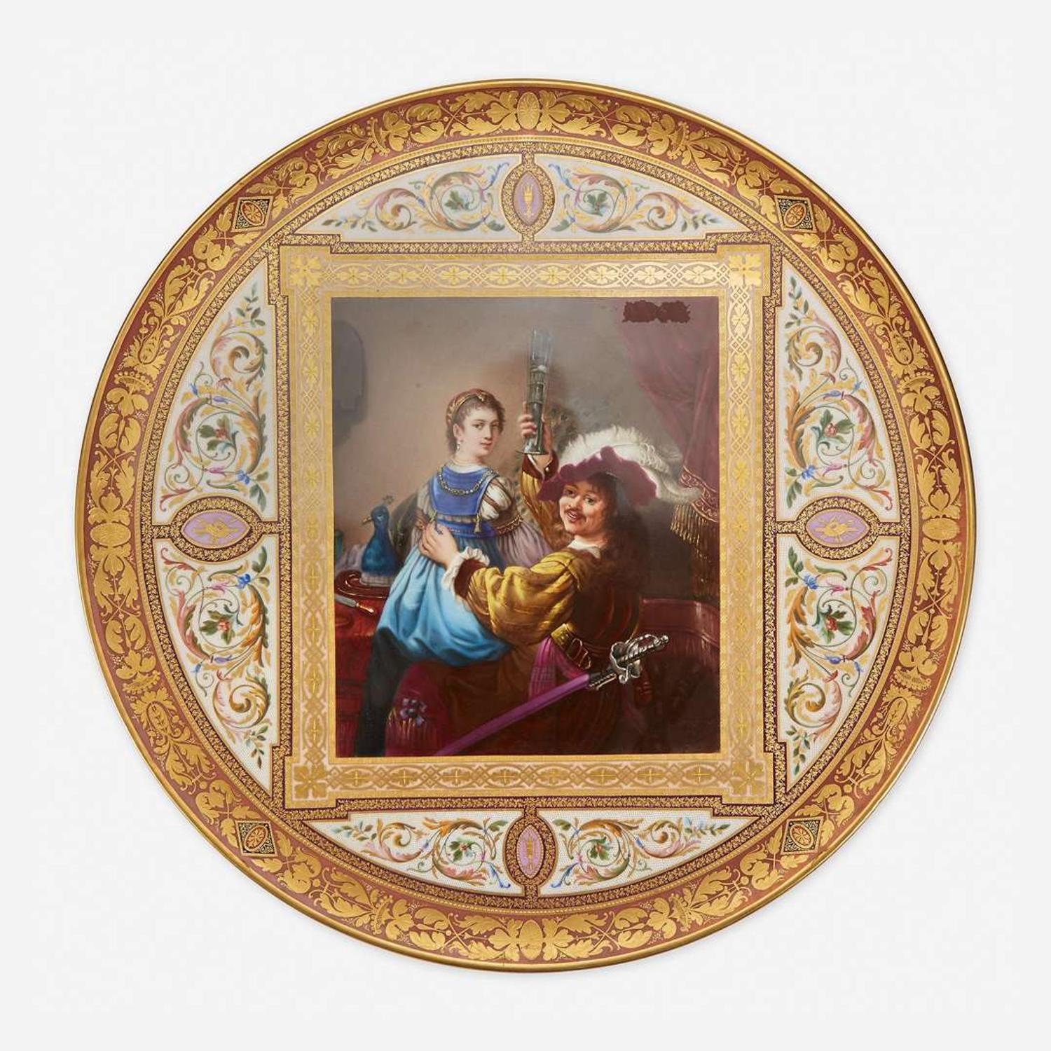 A Large Royal Vienna Porcelain Charger late 19th/early 20th century