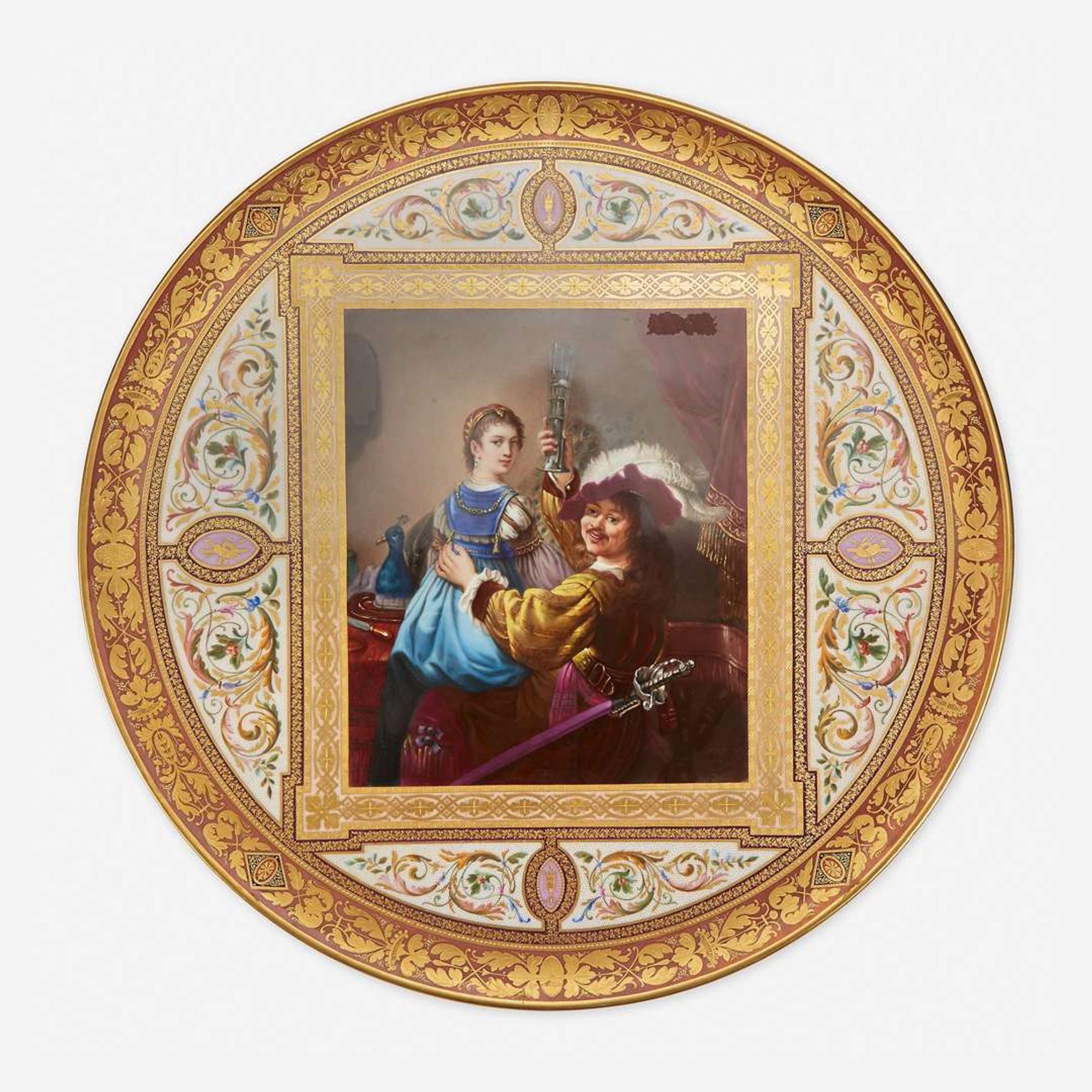 A Large Royal Vienna Porcelain Charger late 19th/early 20th century