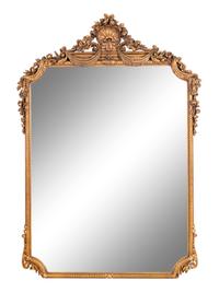 A Neoclassical Carved Giltwood Mirror
