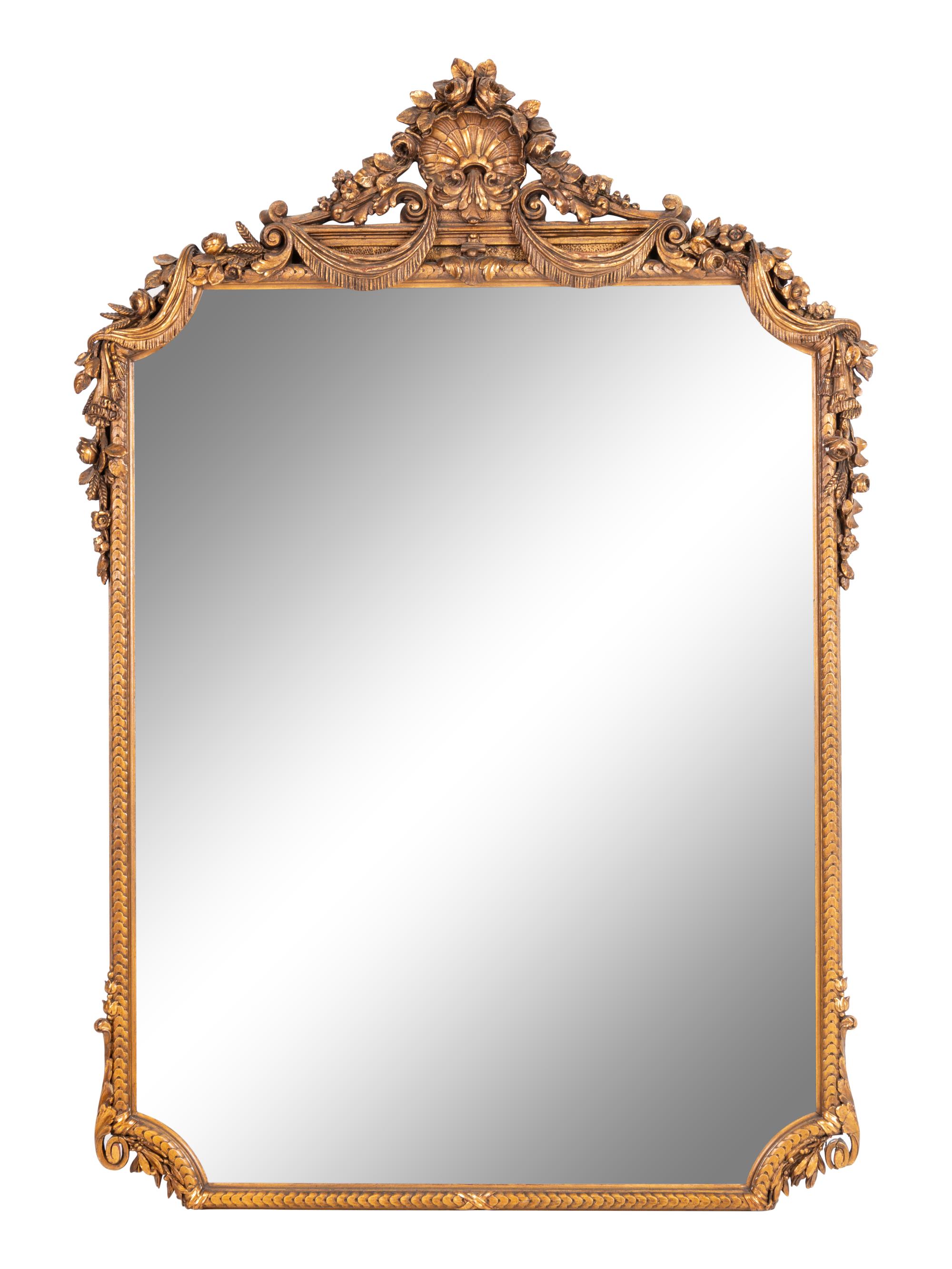 A Neoclassical Carved Giltwood Mirror