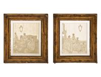 A Pair of Venetian Etched Glass Mirrors