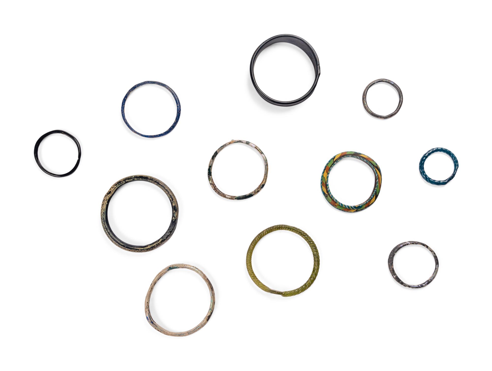 Eleven Roman and Sasanian Glass Bracelets