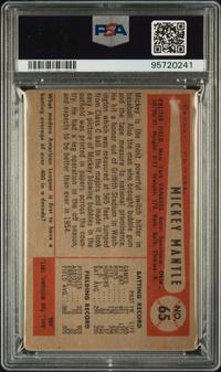 A 1954 Bowman Mickey Mantle Baseball Card No. 65 (PSA 1.5)