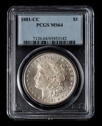 A United States 1881-CC Morgan Silver Dollar Coin